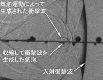 図2気泡の運動によって生じた多数の衝撃波