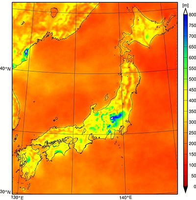 図3　BATの稼働最低高度（m）